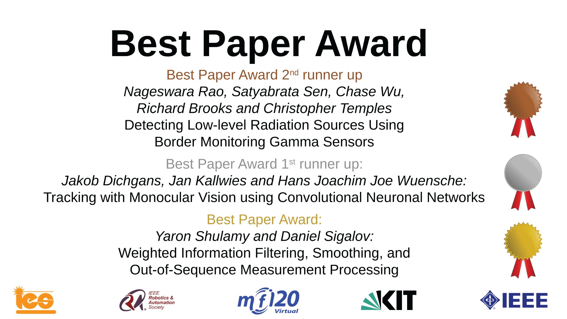 MFI 2020 Best Paper Award